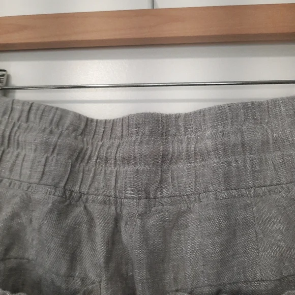 Athleta Cabo Linen Wide Leg Pants Pull On Elastic Waist Womens Size 6T Coastal - Picture 12 of 15